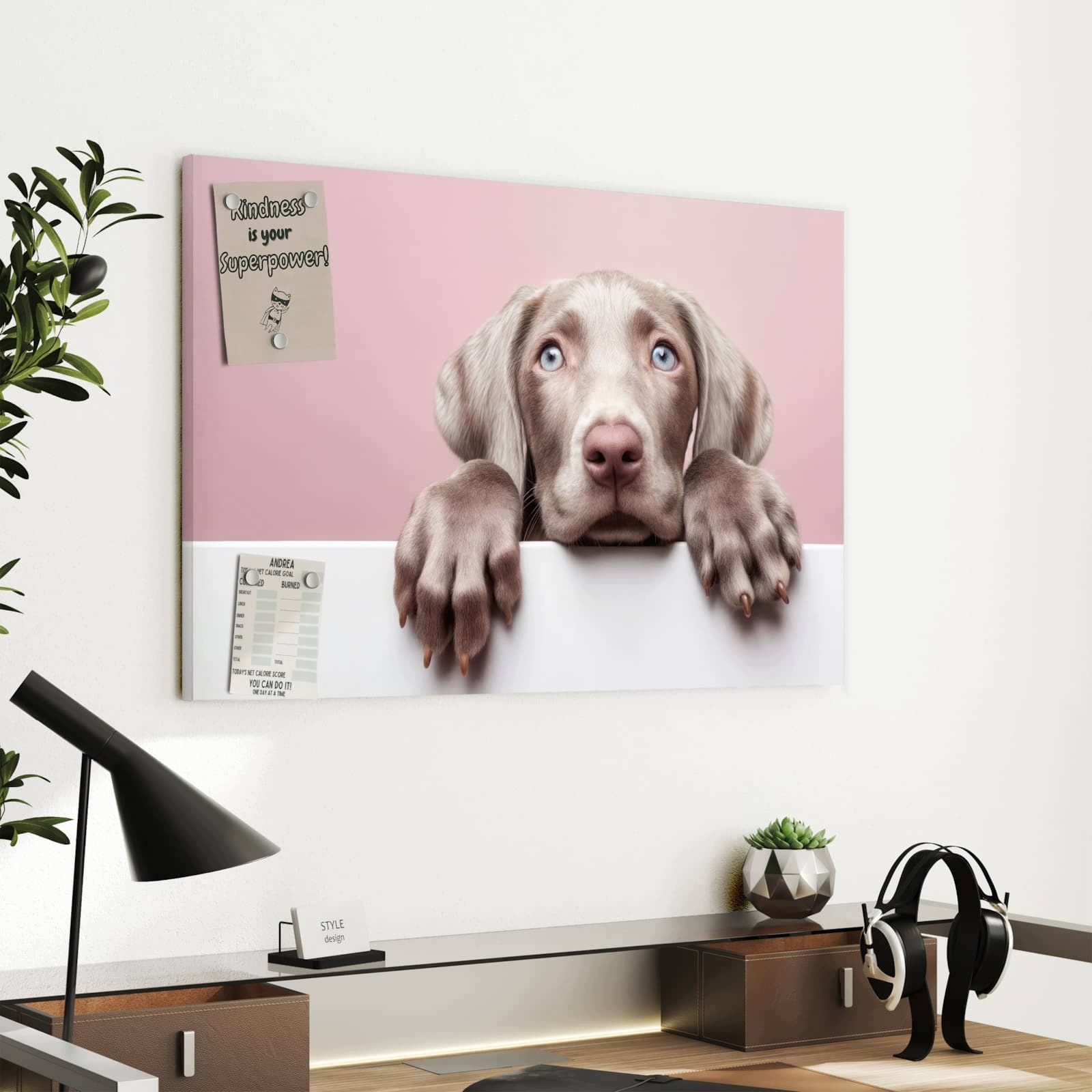 Magnetická tabule Roztomilé štěně 60 × 40 cm