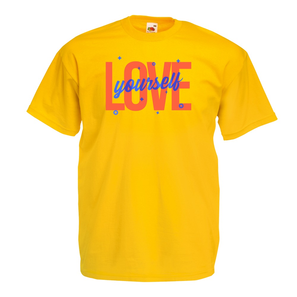 

Koszulka love yoursefl napis XL żółta