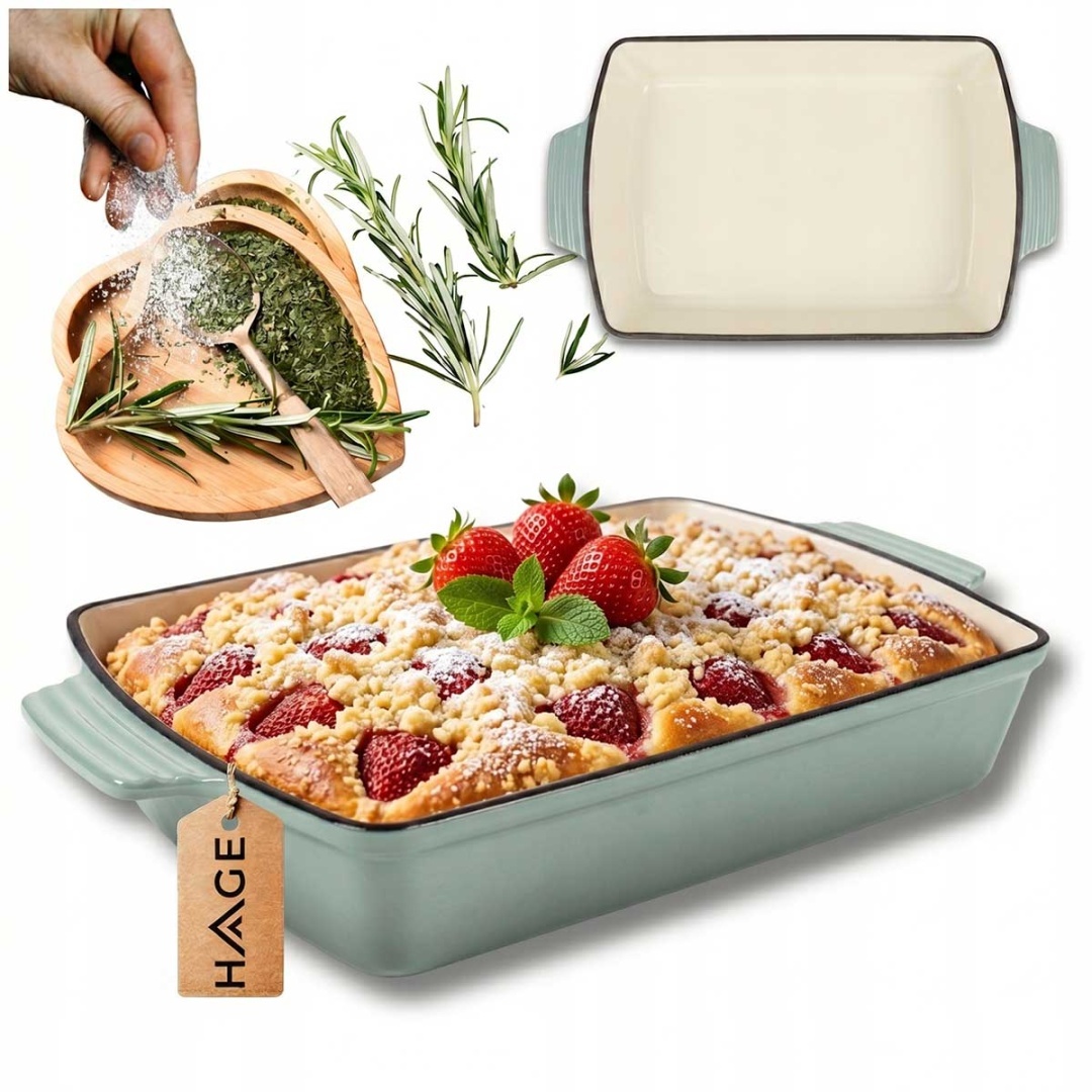 Smaltovaná Liatinová Pekáčová Forma 32 x 23,5 cm Hage Sea Salt