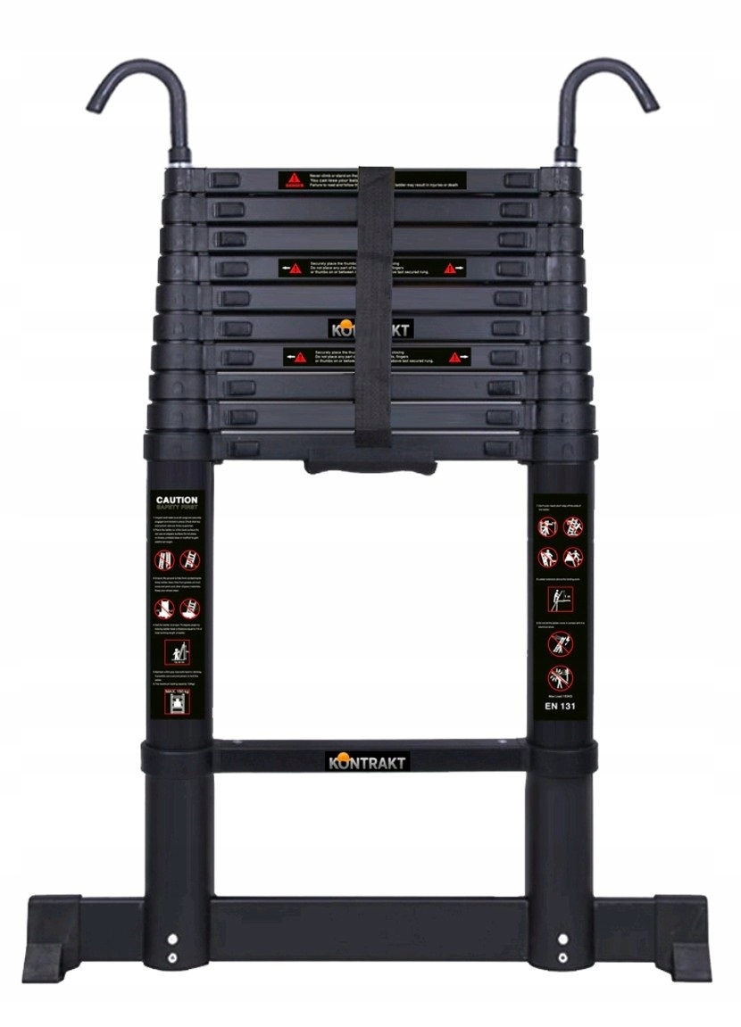 Vystužený hliníkový teleskopický rebrík 3,20 m Stabilizátor háčikov zdarma