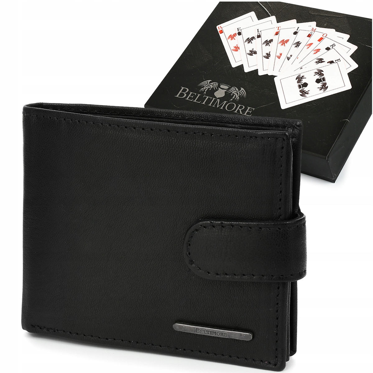 

Męski portfel skórzany mały klasyk RFiD Beltimore