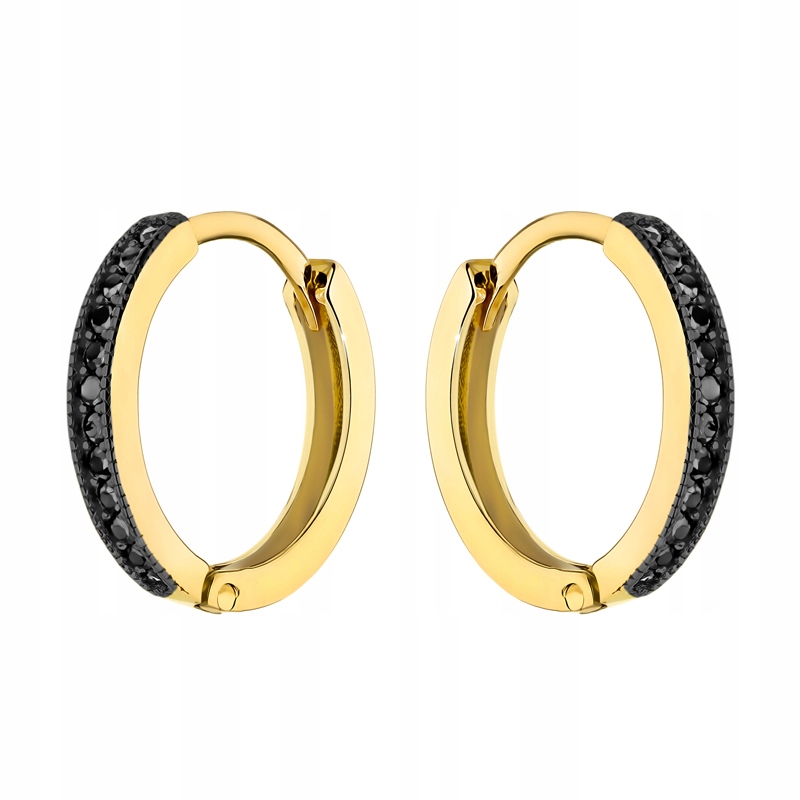 Zlaté Náušnice 585 Kroužky S Zirkon 14k