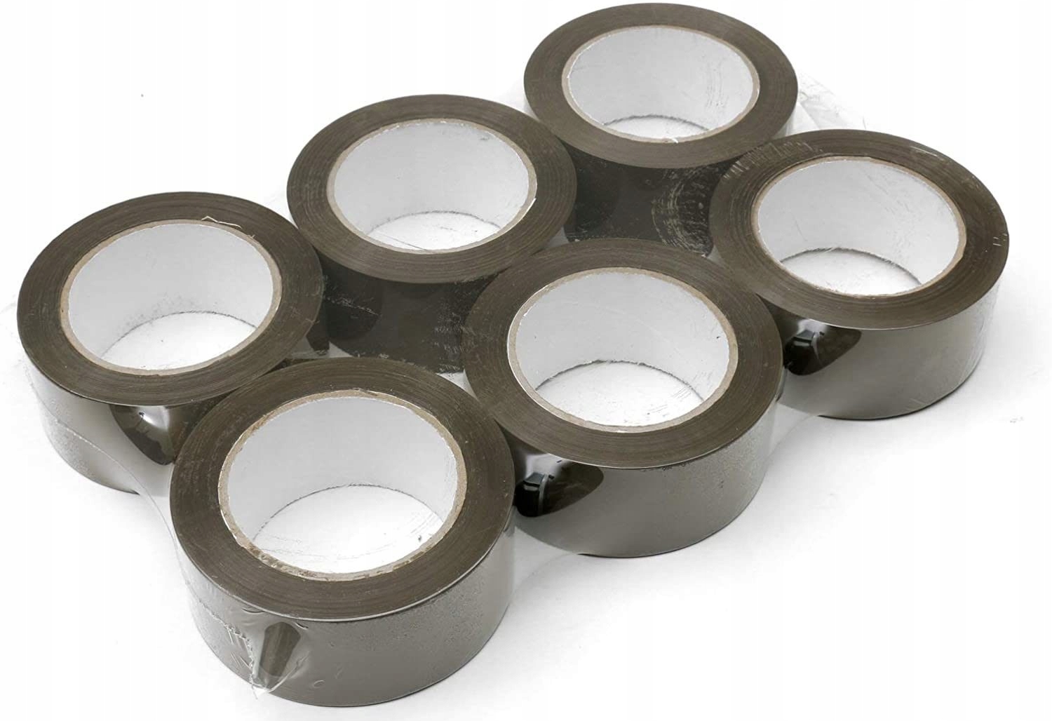 

6 x 48mm/66y Taśma Pakowa Klejąca Czarna Kauczuk