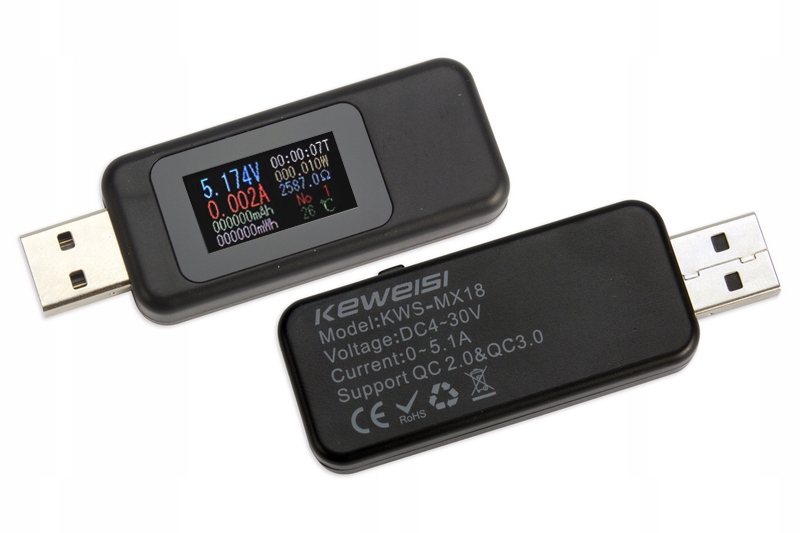 

Miernik Tester Usb 4-30 Woltomierz Amperomierz 5A