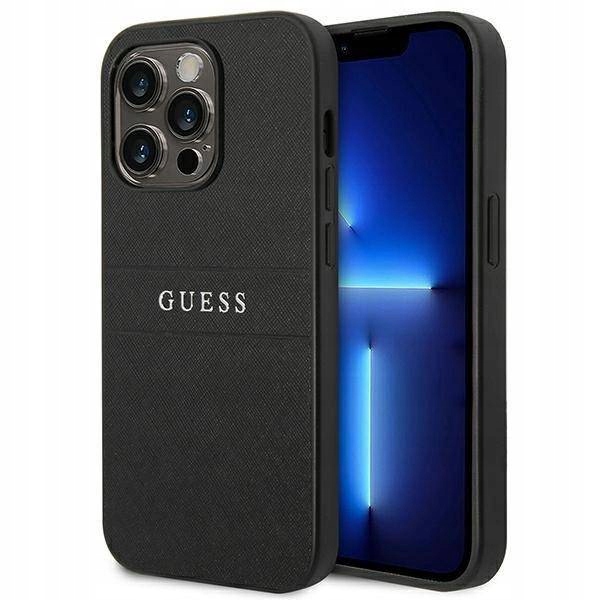 Guess Saffiano Strap pro iPhone 14 Pro 6,1", černý