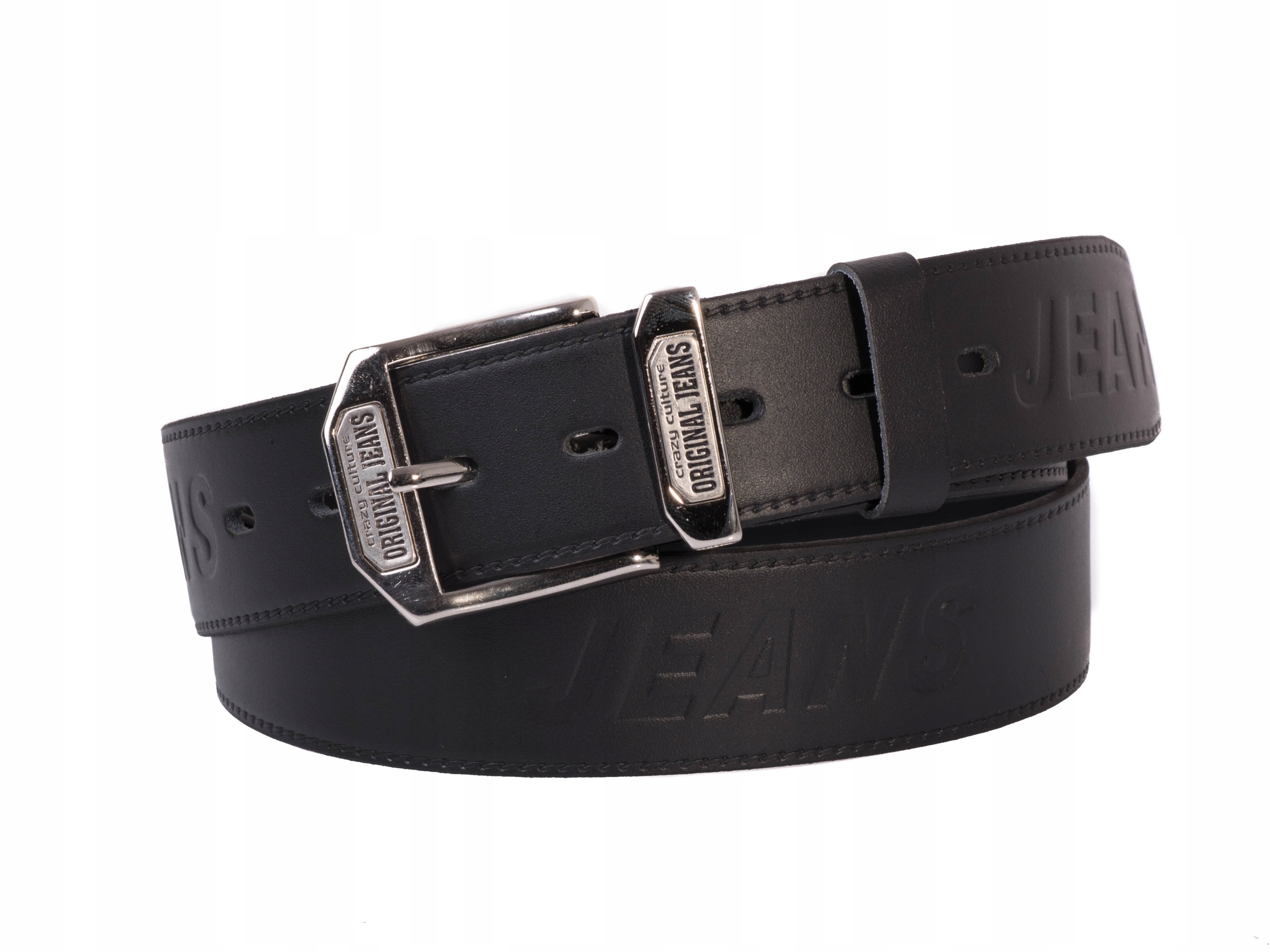 Męski pasek do spodni SKÓRZANY 4cm Jeans |80obw