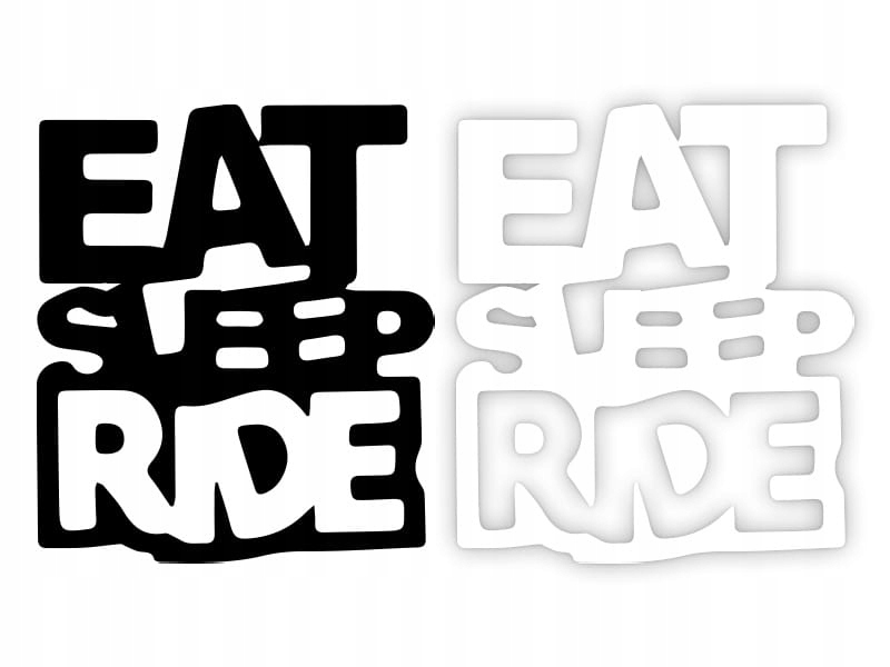 EAT SLEEP RIDE - Naklejka na samochód na auto KOLOR