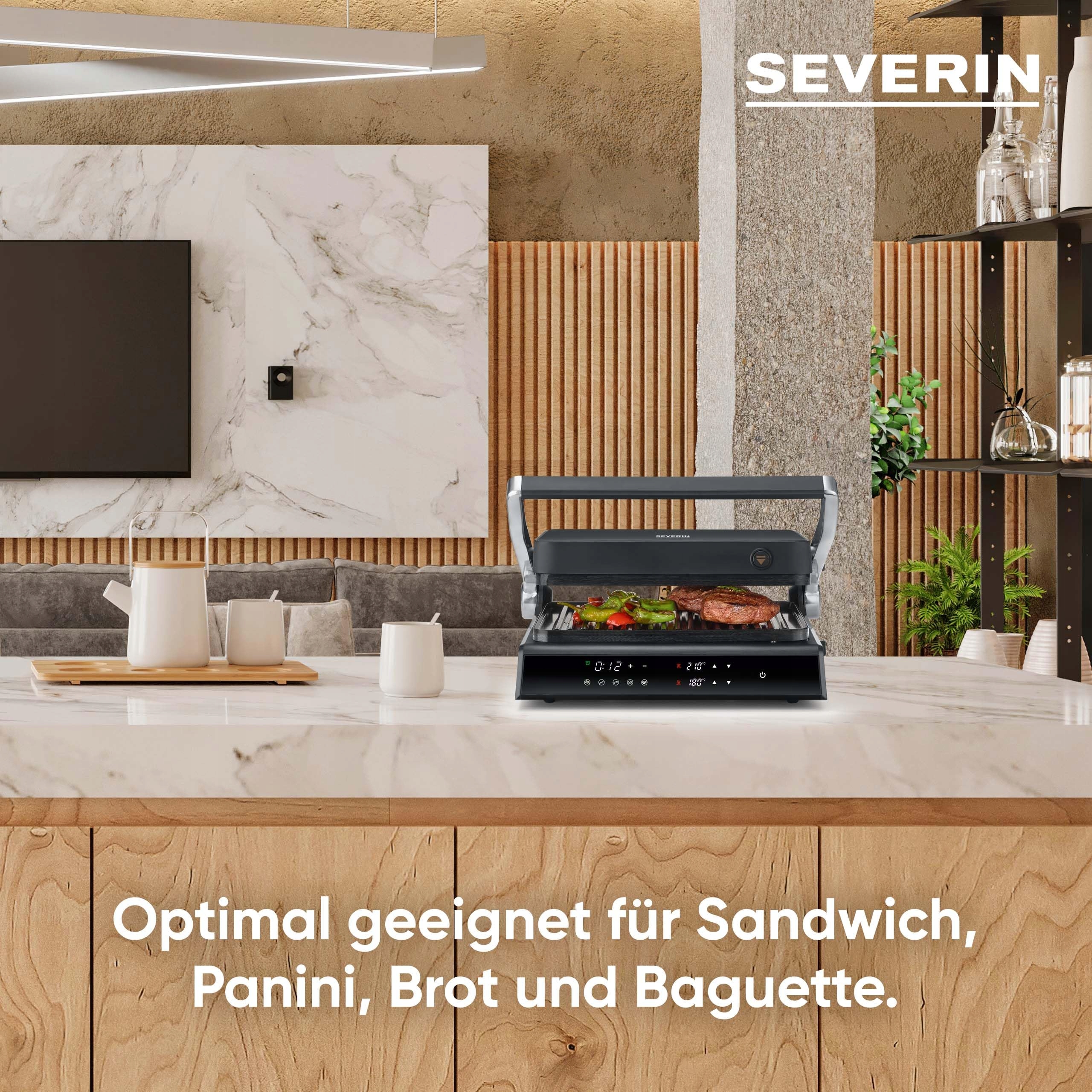 SEVERIN SEVINI Grill Elektryczny Do Mięsa Ryb Warzyw 1800W Czarny — miniatura 8