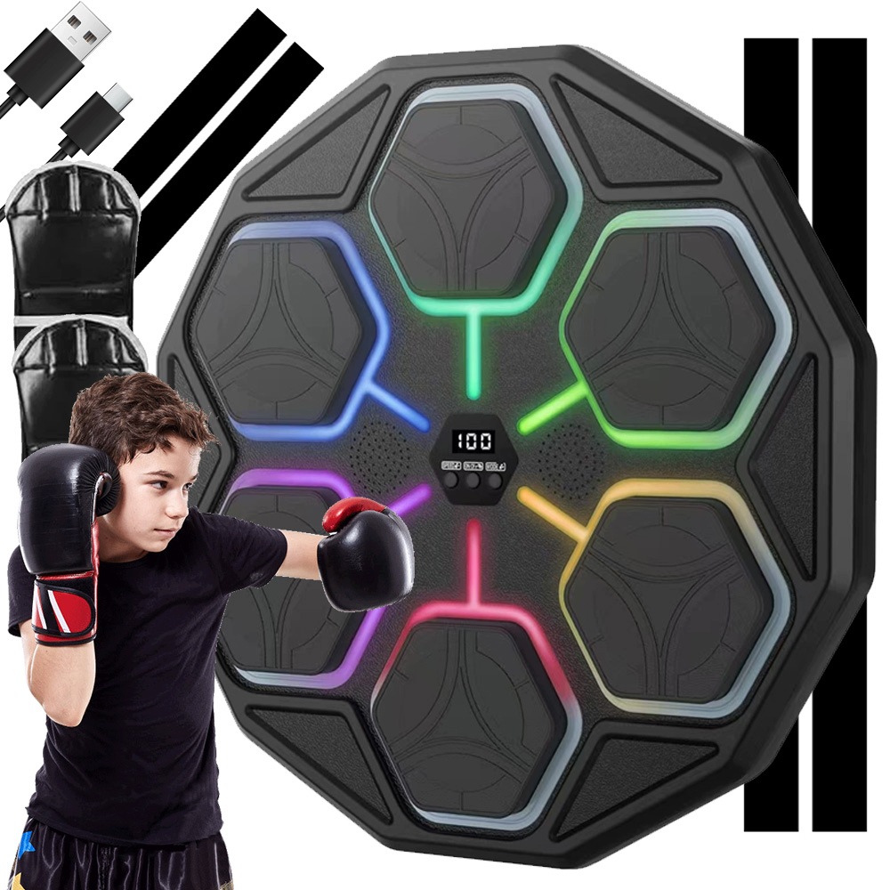 Interaktivní Boxerská Deska S 11 Režimy Led Bluetooth Hudba S Rukavicemi