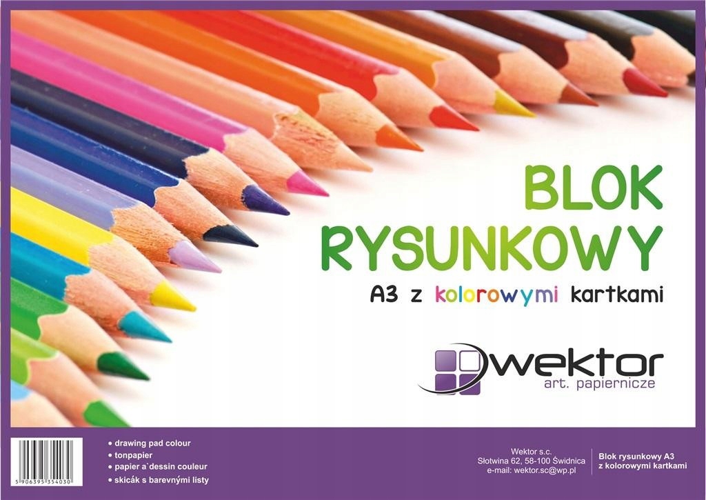 KOLOROWY SZKICOWNIK Blok Rysunkowy A3/16K 10 Szt Super do SZKOŁY BLOK Mega