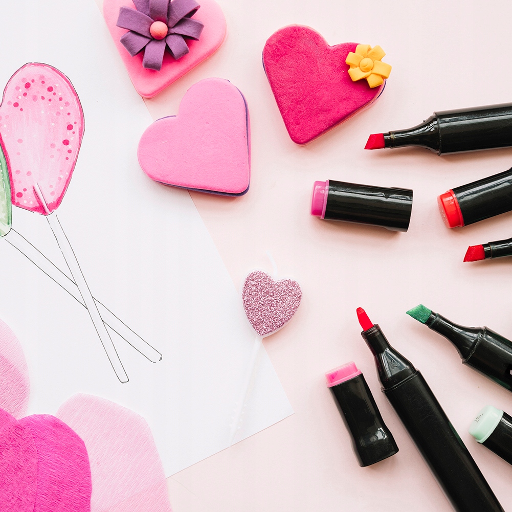 Markery/pisaki dwustronne - zestaw 80 szt DWUSTRONNE ALKOHOLOWE + TORBA Kolor Wielokolorowy