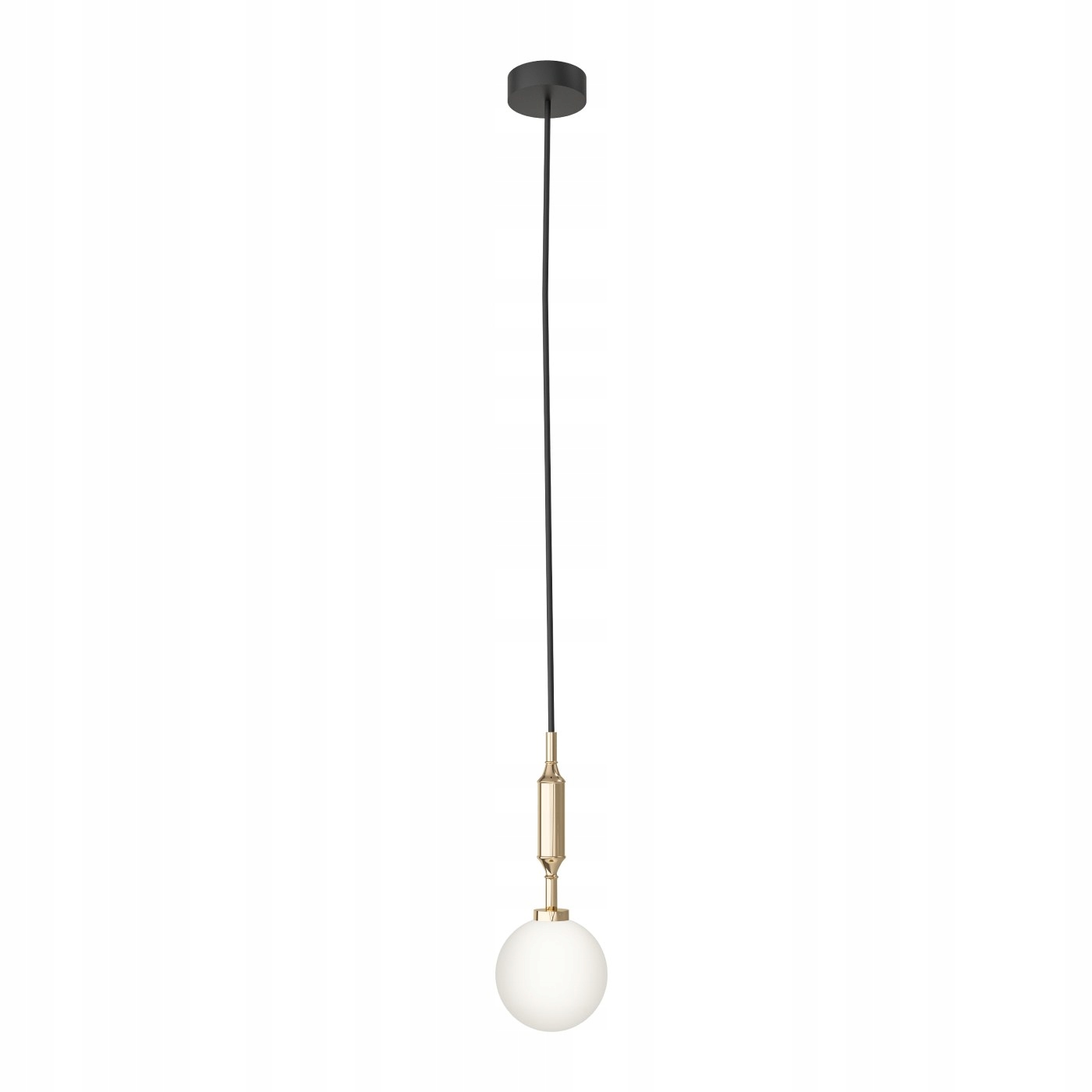 Závěsná lampa Ero zlatá bílá skleněná koule jednoduchá, elegantní