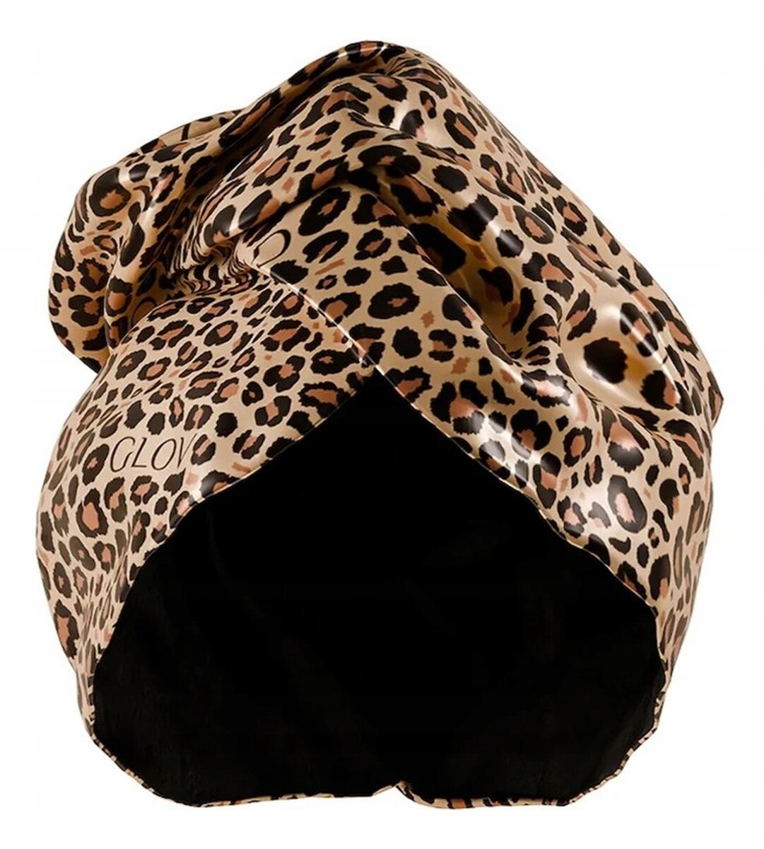 Glov Oboustranný turban z mikrovlákna a veganského anti-frizz saténu cheetah