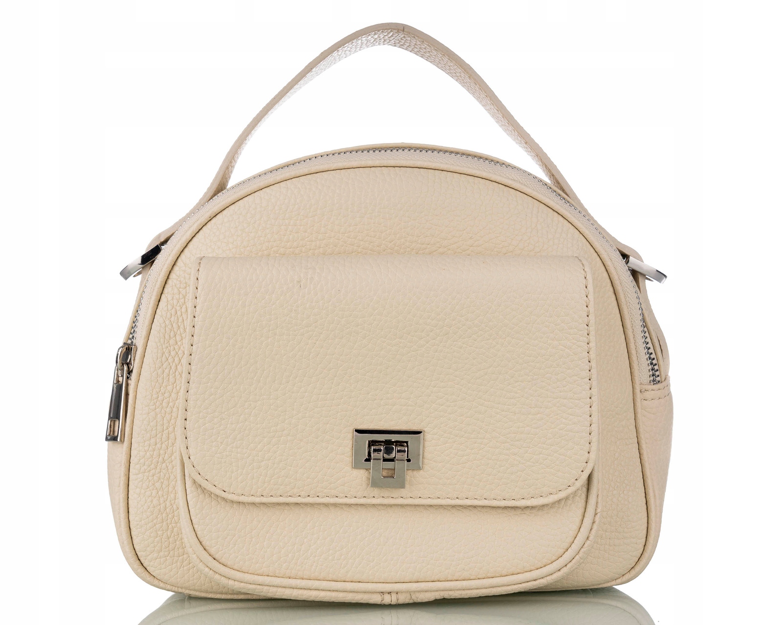 Kožená kabelka, kufřík kabelka přes rameno , přírodní kůže, vyrobeno v Polsku