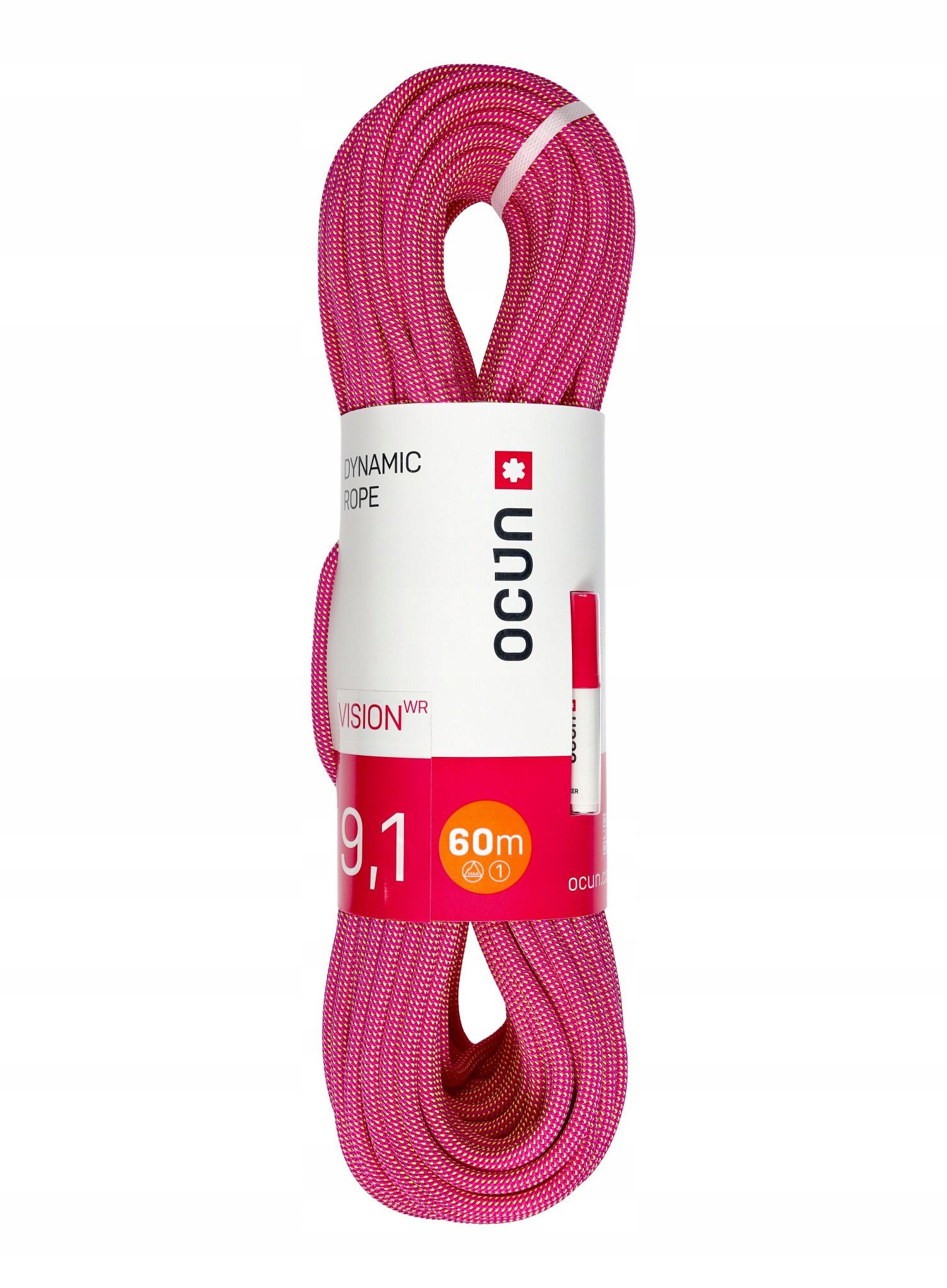Lezecké lano Ocun Vision Wr 9.1 mm 60 m purpurová/žlutá barva