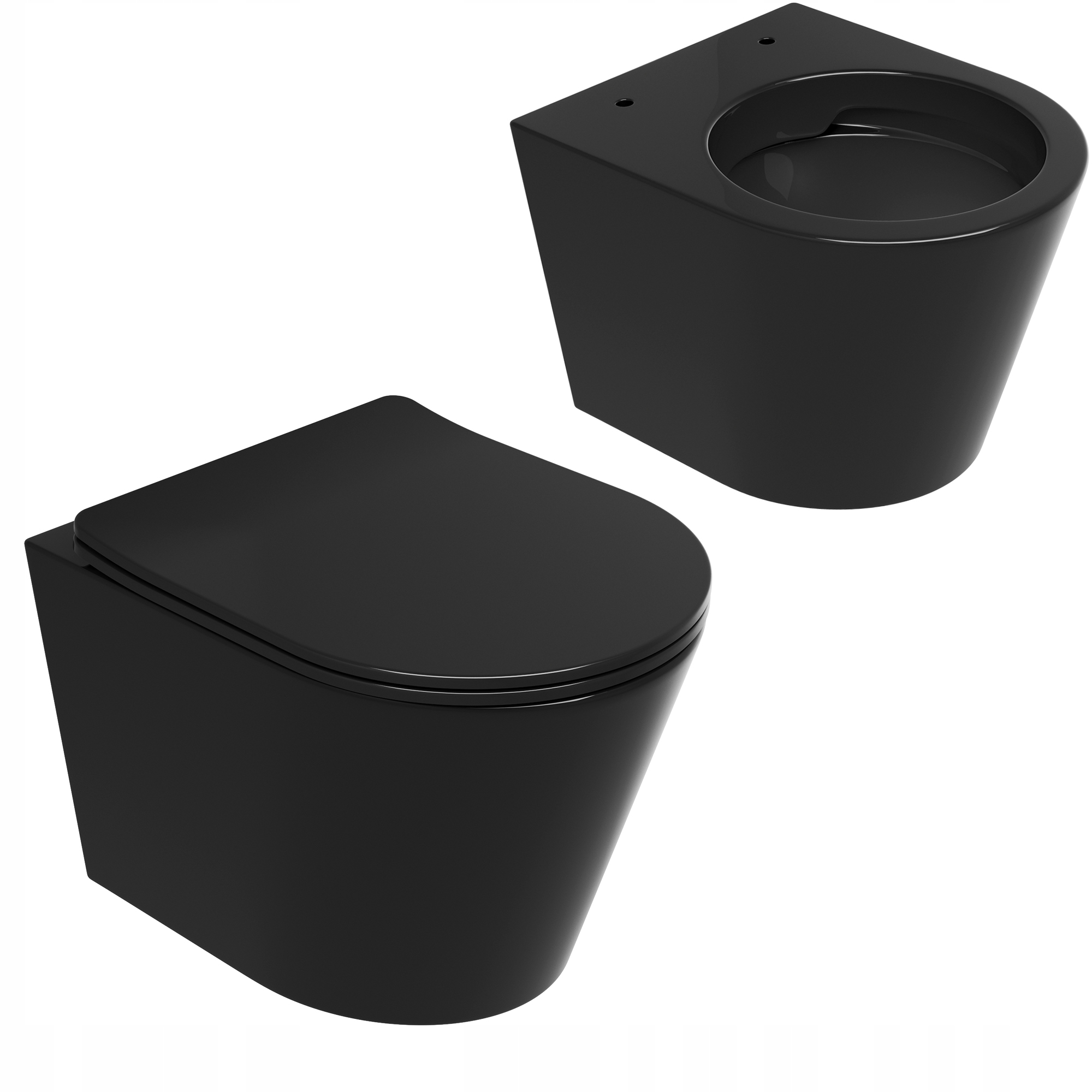 Závěsná Wc Mísa Toaletní Bez Příruby Rimless Neo Deska Černá