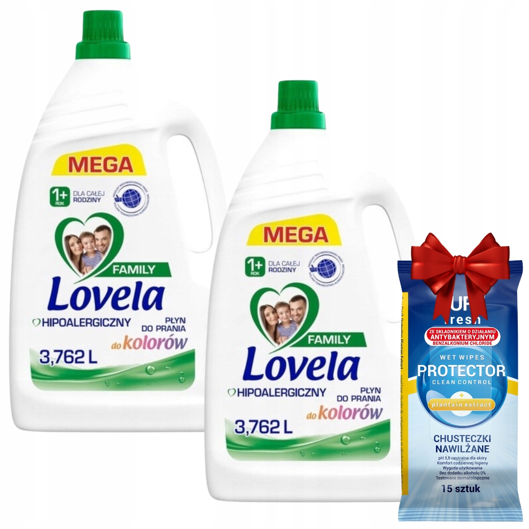 Lovela Family Hypoalergenní tekutý prací prostředek na barvu 3,762 l x2