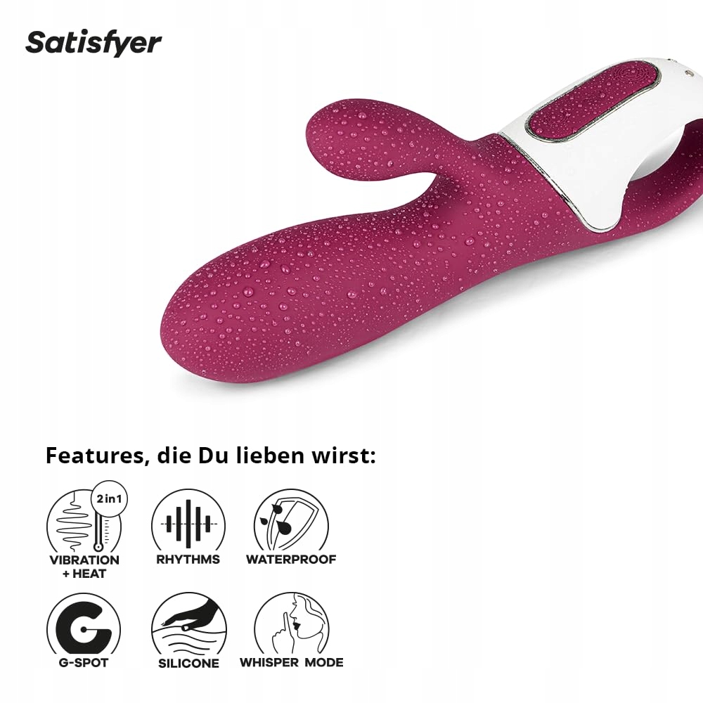 SATISFYER Hot Bunny Wibrator Króliczek Bluetooth Z Funkcją Ciepła Silikon — miniatura 4