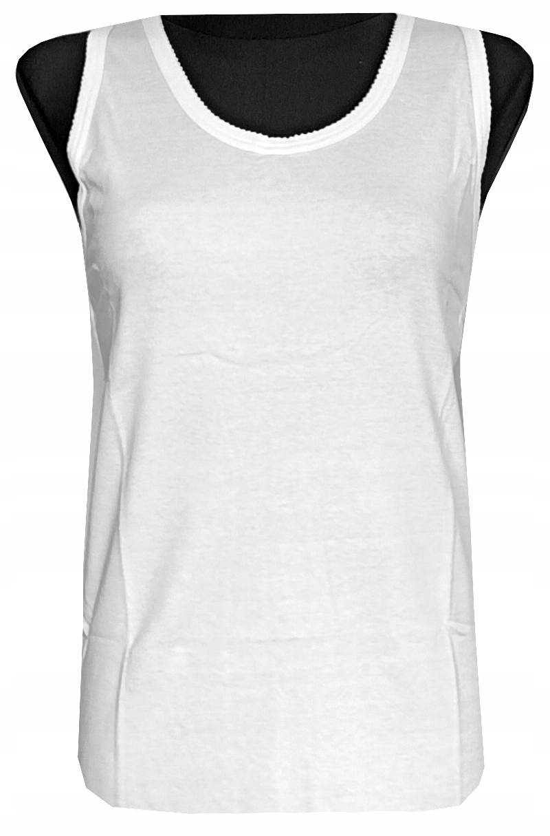 KOSZULKA BLUZKA DAMSKA TOP NA RAMIĄCZKA PODKOSZULKA BIAŁA S/36 MODEL:673