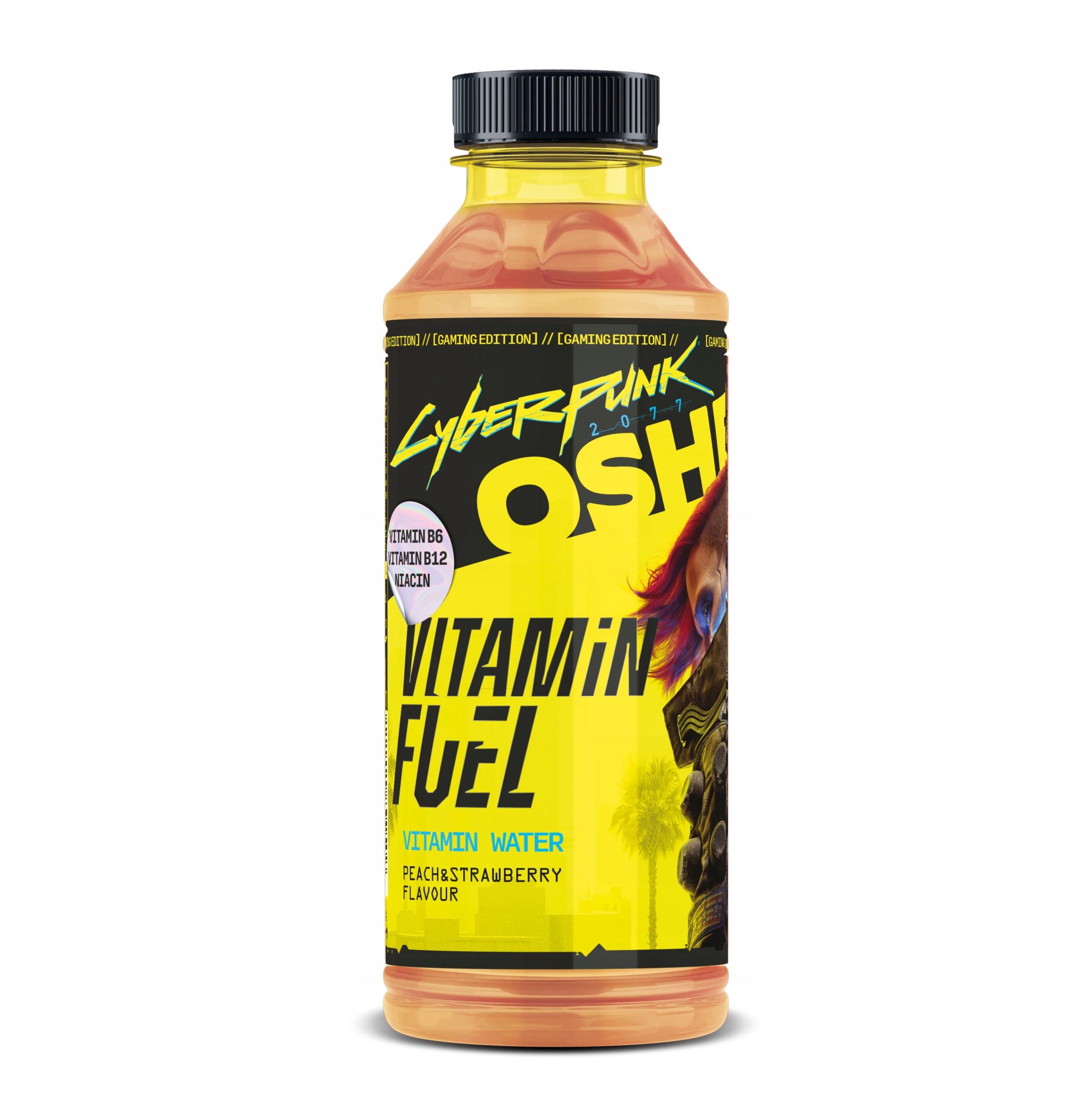 6x OSHEE Vitamin Water Cyberpunk Fuel Brzoskwinia-Truskawka