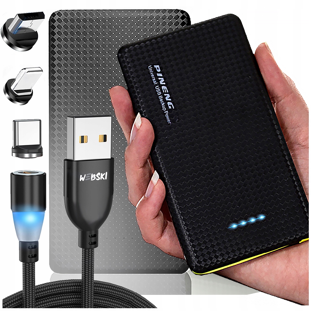 

Power Bank 2.1A Kabel 4X Do Wszystkich Telefonów