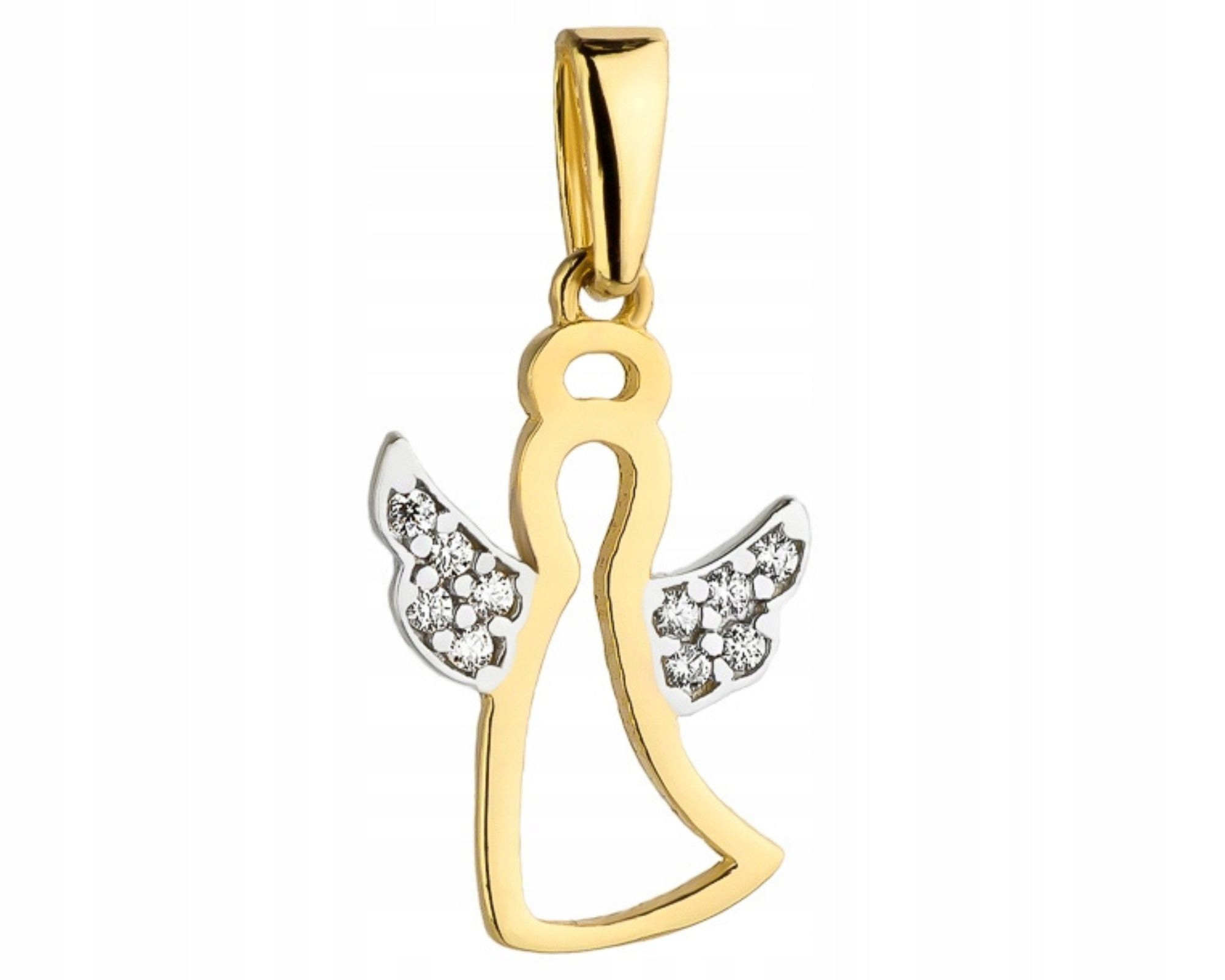 Zlatý Přívěsek Andílek S Zirkony Gravírování 585