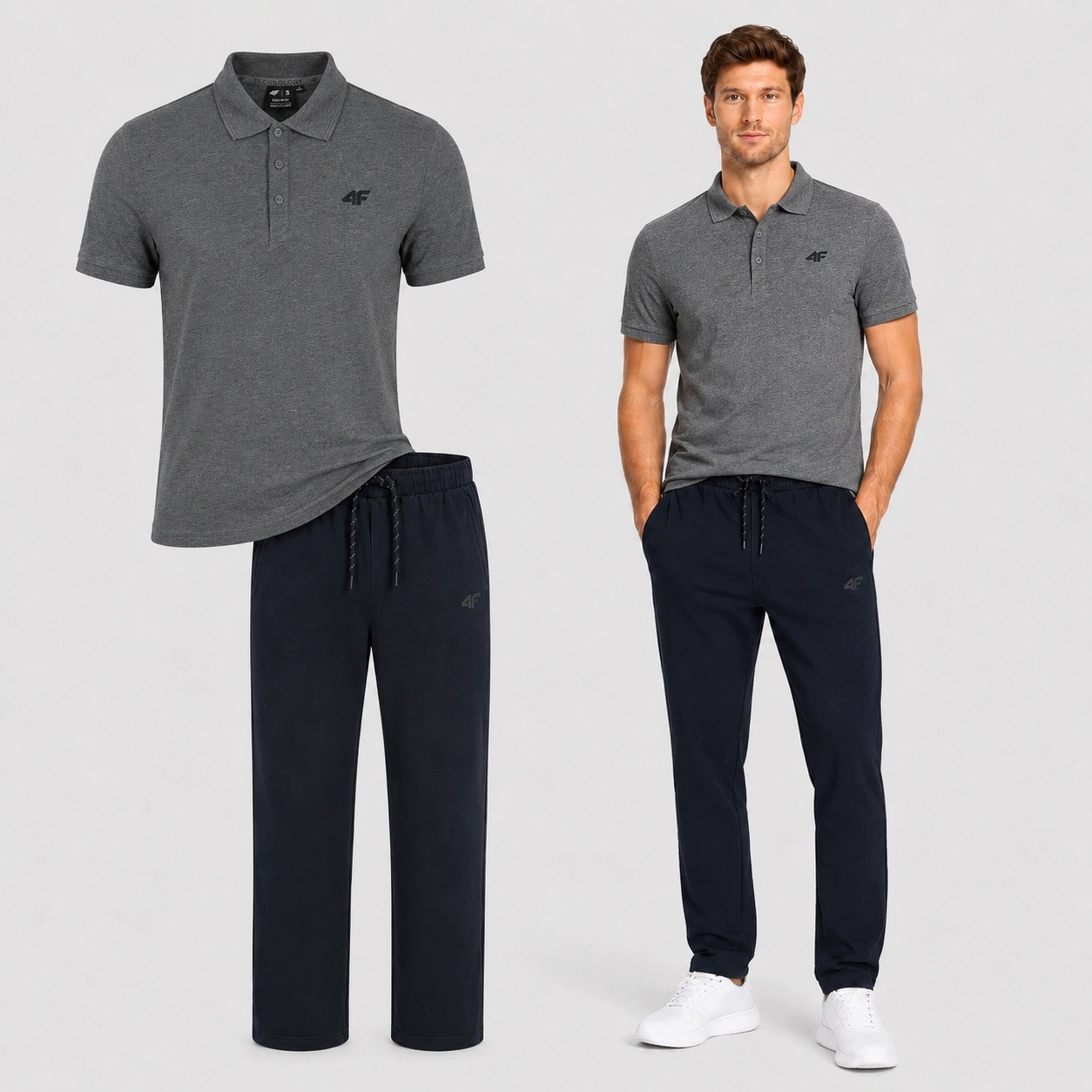 Pánský Komplet 4F Polo Tričko Kalhoty Casual Set Pro Každodenní Nošení 3XL SS26