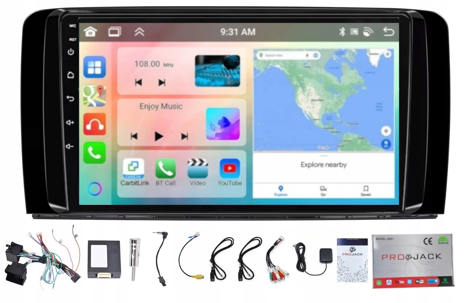 Autorádio S Gps Navigací Android Mercedes Třídy R 2006-2014 Carplay 6GB Ram 128GB Rom