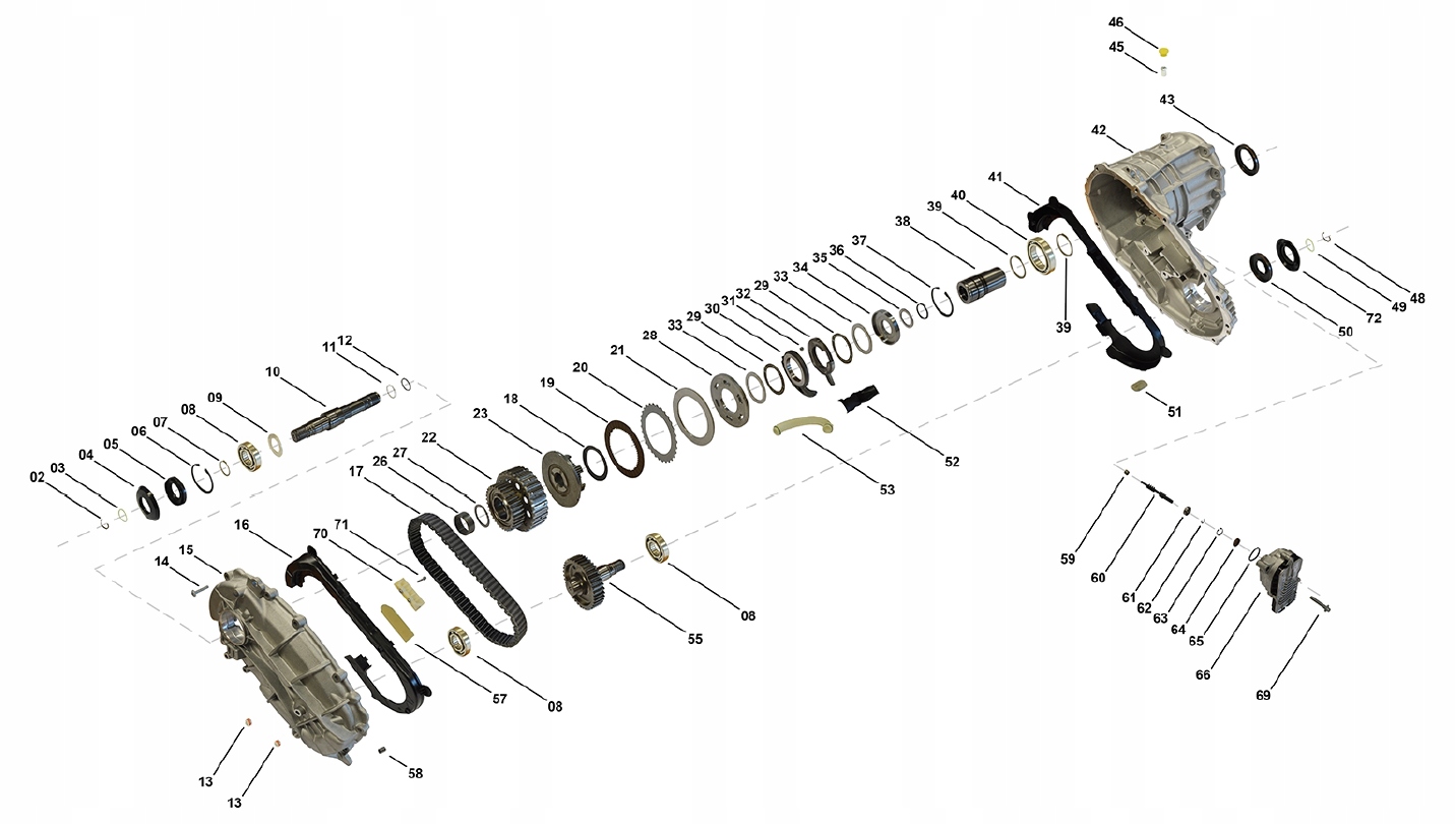 Zestaw uszczelniaczy reduktora PL72 ATC Porsche Cayenne Rodzaj skrzyni Automatyczna