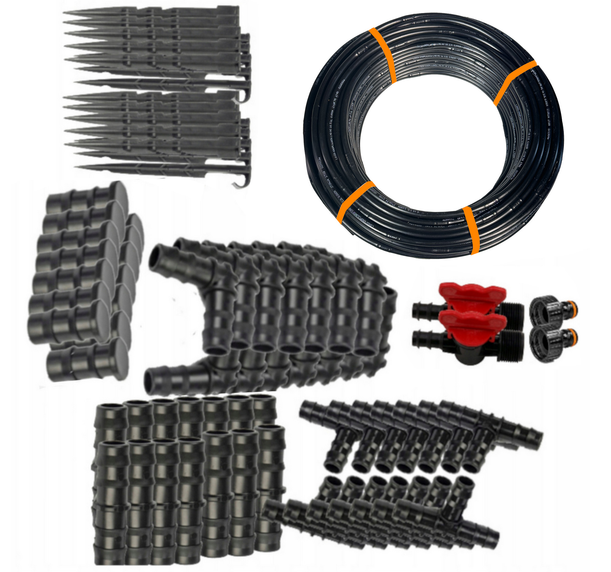 Linia kroplująca 16mm 30cm 100m z Bez Kompensacji pocący 174 akcesoriów