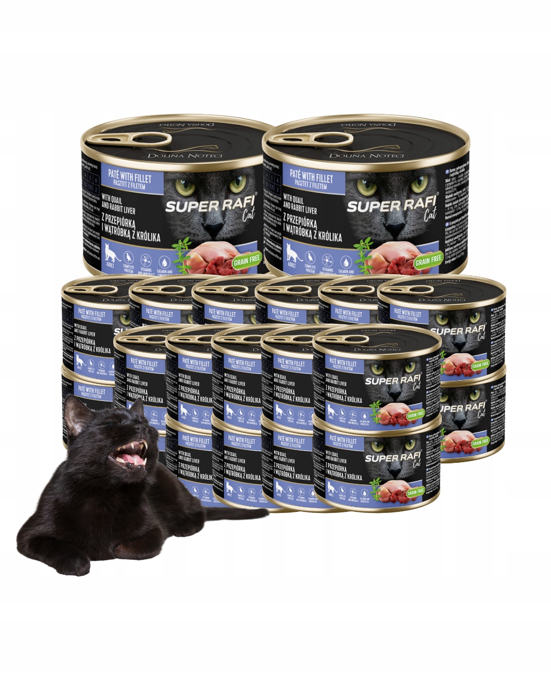 Krmivo pro kočky Rafi Cat křepelka a králičí játra 24x185