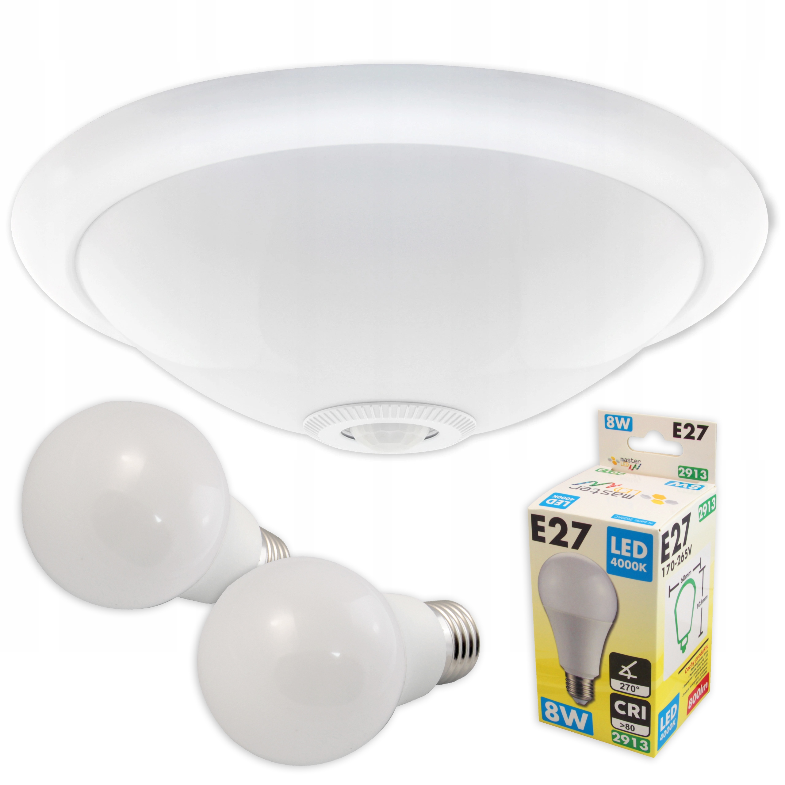 

Plafon Oprawa Led Czujnik Ruchu +2xE27 10W Żarówki