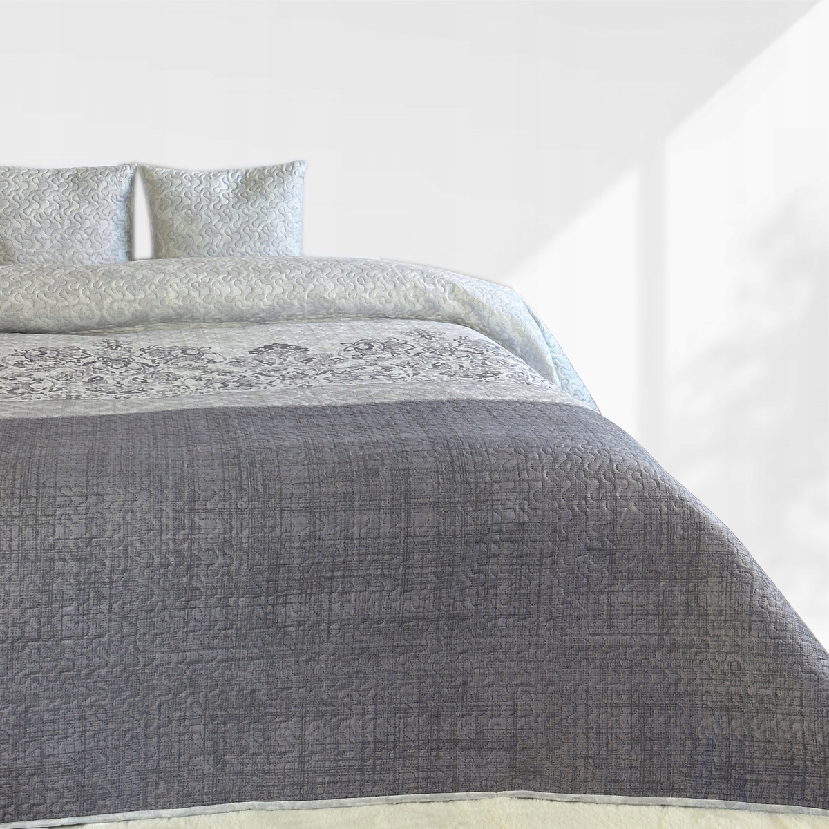 Oboustranný přehoz na postel Tavira, deka, přehoz s ornamentem 220x240 cm povlaky na polštáře