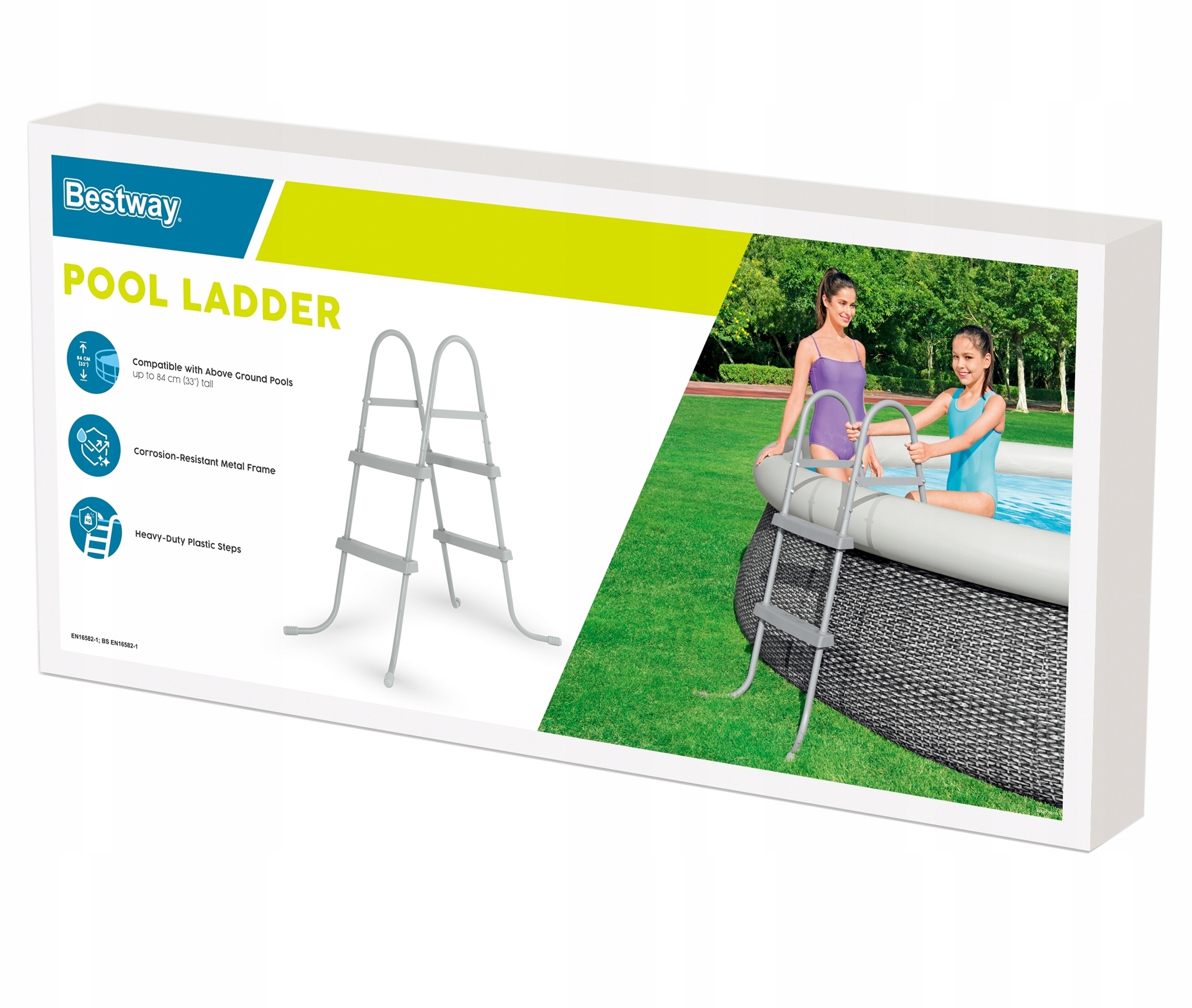 Žebřík do bazénu 84 cm, pevný, kovový, protiskluzový Bestway 58430