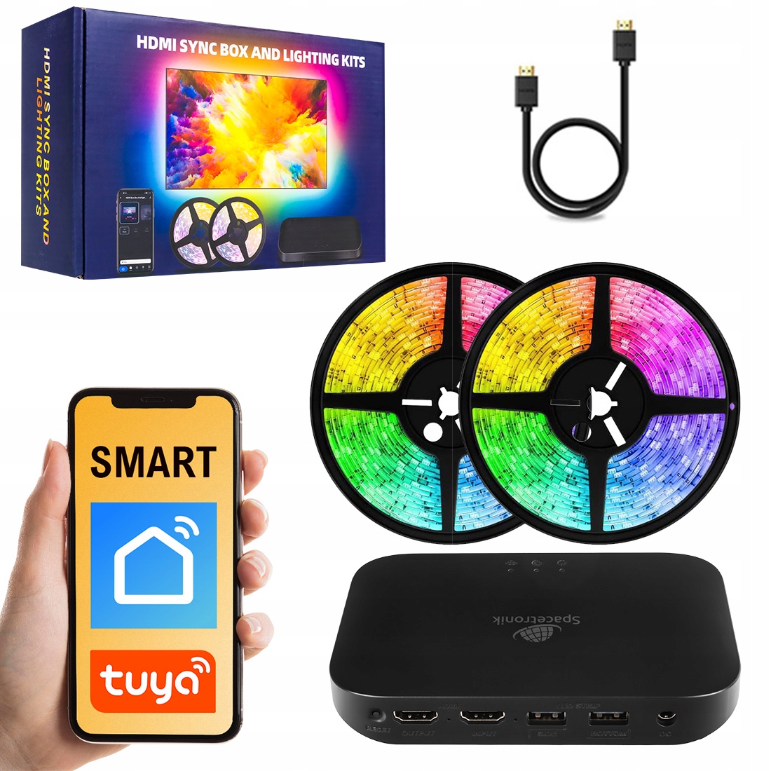 Inteligentní osvětlení televizoru 3,8 m Led televize Hdmi Tuya Smart Spacetronik