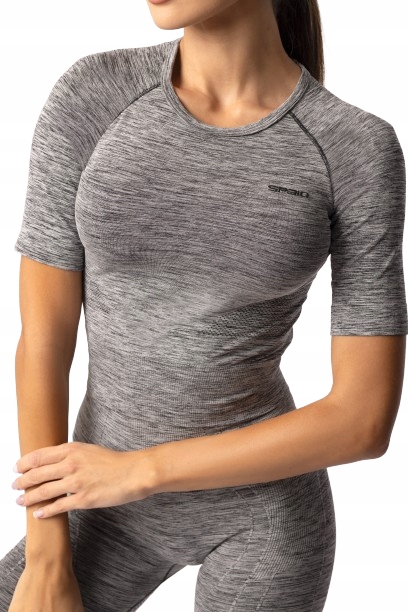 Spaio Rashguard Melange krótki rękaw szary S