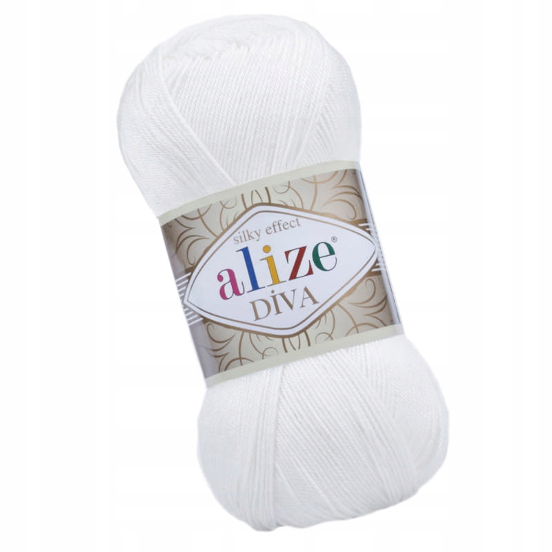 Alize Diva 55 Белый (100gr / 350mt)