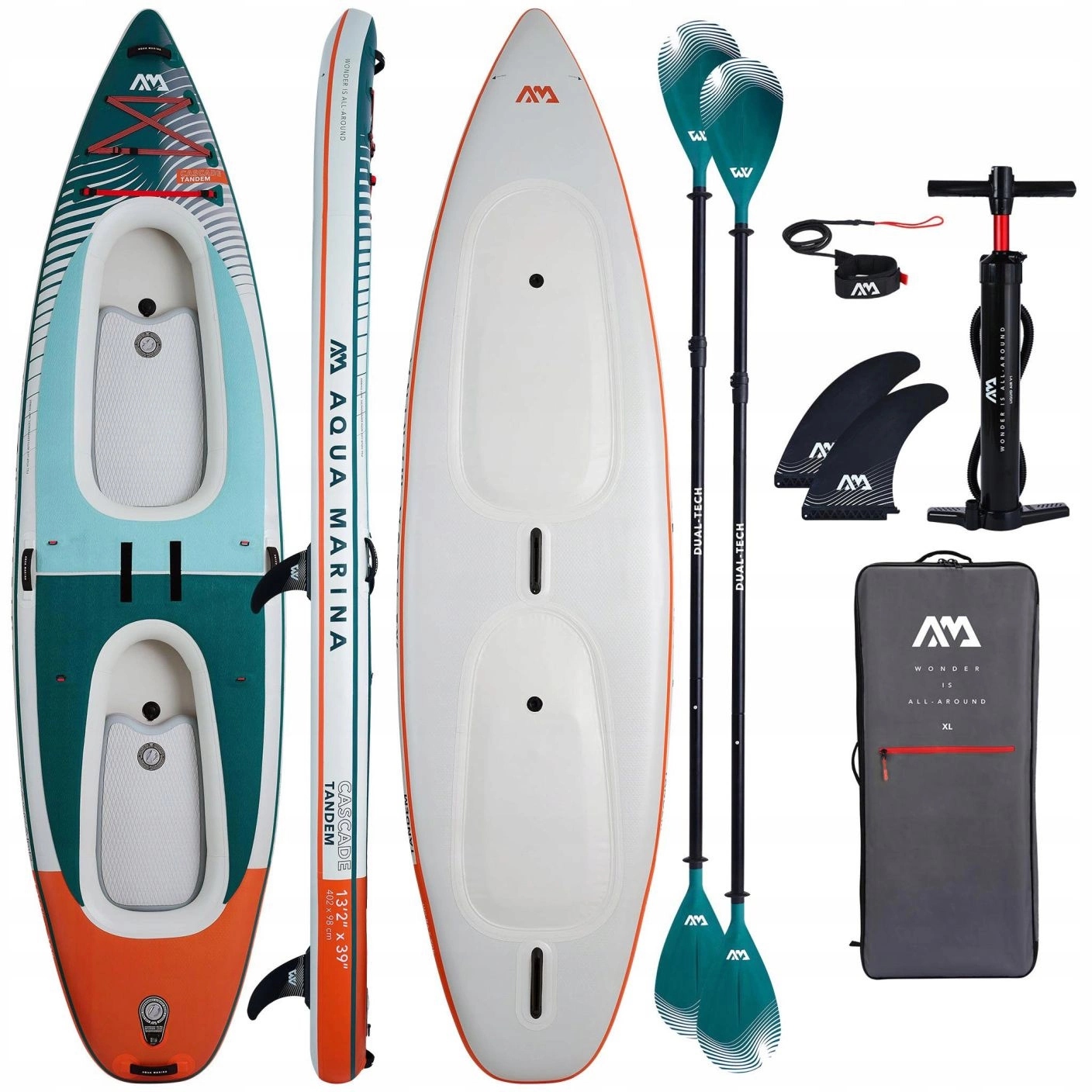 Deska Sup Kajak pompowana hybryda 2w1 Aqua Marina cascade tandem 402 cm