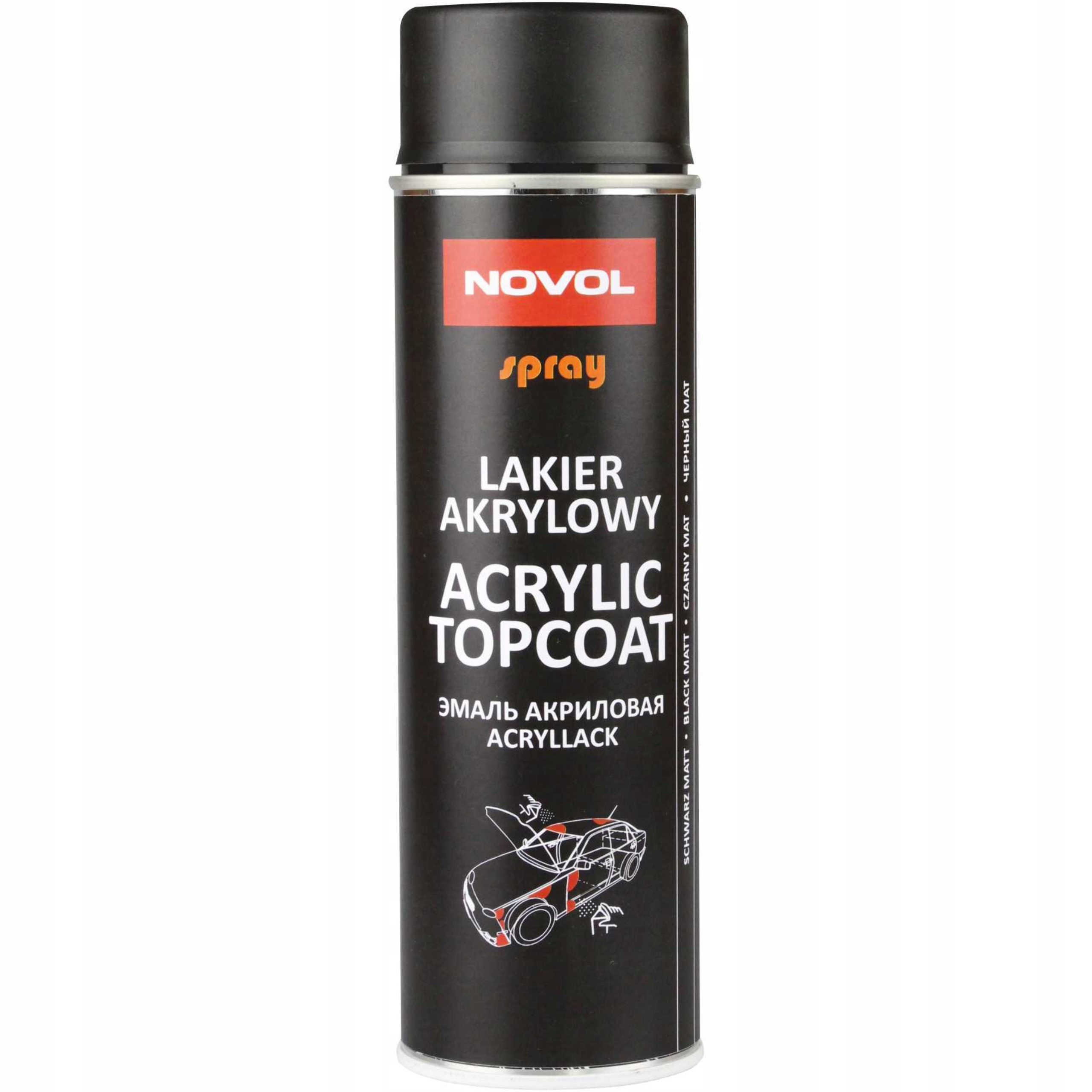 

Novol Topcoat Lakier Akrylowy Czarny Mat Spray