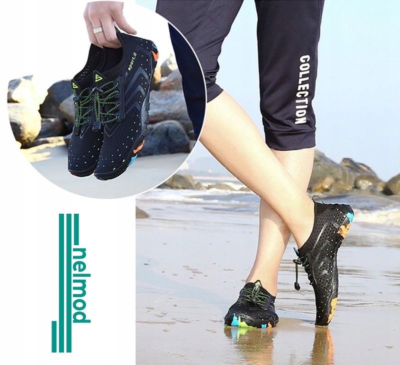 BUTY DO WODY PLAŻOWE PŁYWANIE JEŻOWCE RZEKI CZARNY Stan opakowania oryginalne