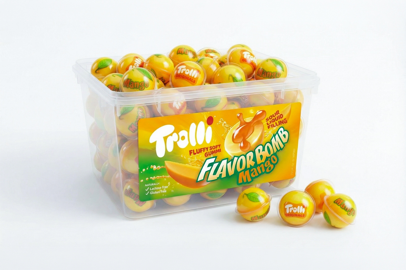 Levně Želé Bonbony Mango 60 ks Trolli 1128 g