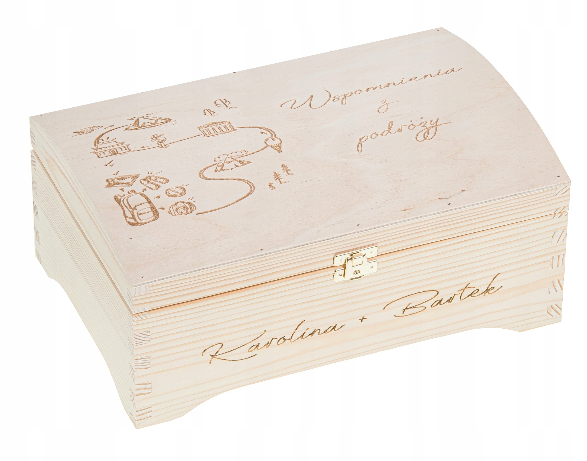 

Skrzynka Kufer Wspomnień na Pamiątki Z Podróży Zdj