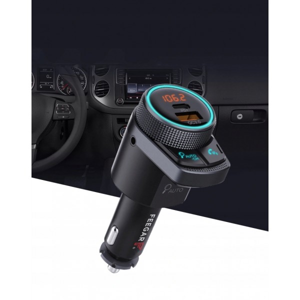 Feegar Transmiter FM Bluetooth QC 3 0 PD 38W AUX Mark FEEGAR