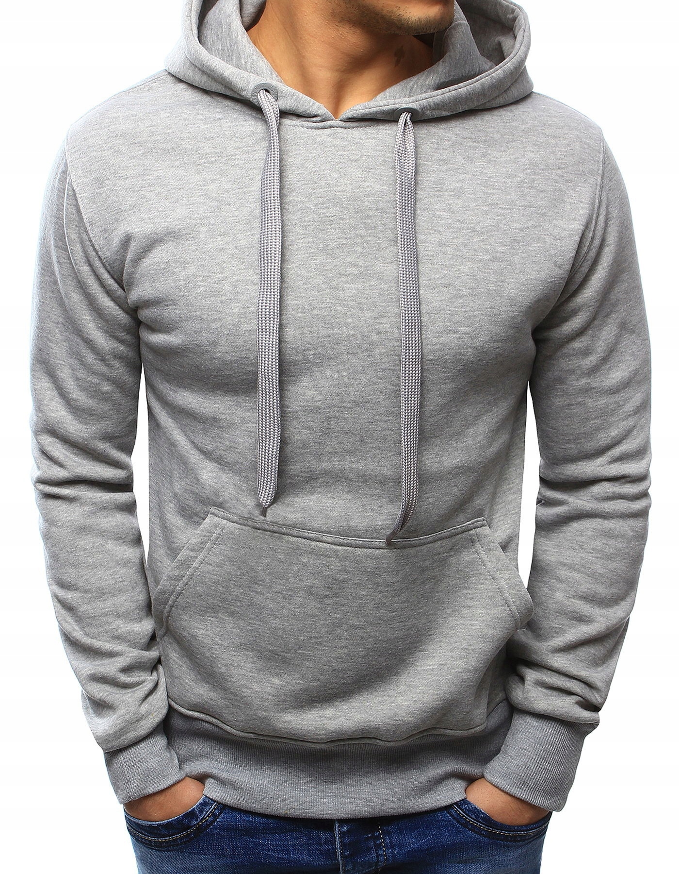 

Męska Bluza Z Kapturem Jasnoszara bx3646 - XXL