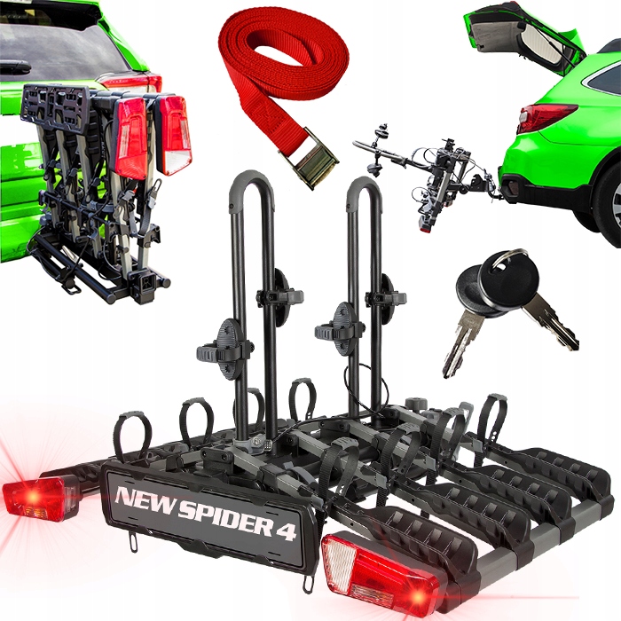 ZAMYKANY BAGAŻNIK ROWEROWY PLATFORMA NA HAK INTER PACK SPIDER 4 ROWERY +PAS