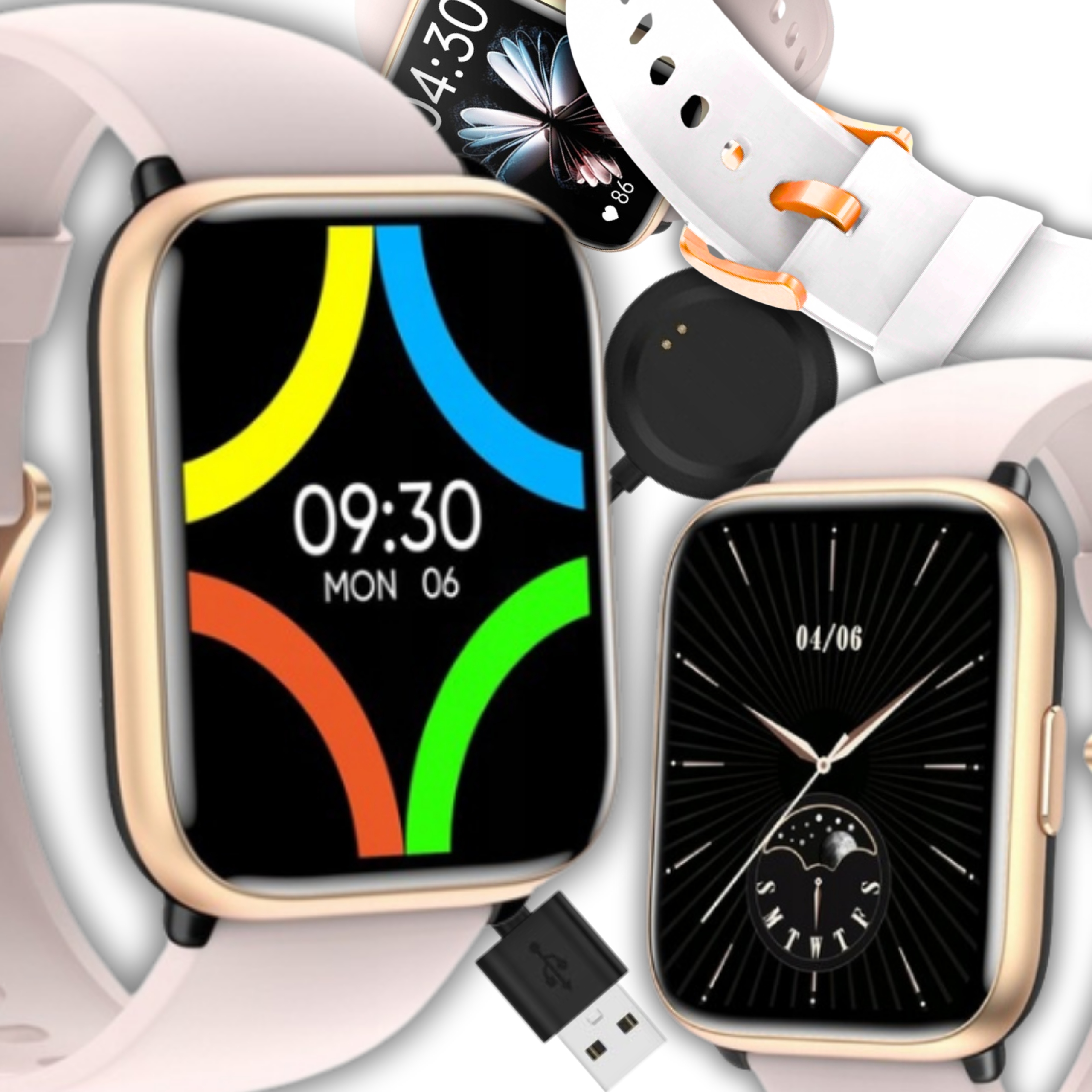 Smartwatch Damski Zegarek Odbieranie Połączeń Wodoodporny Polskie Menu