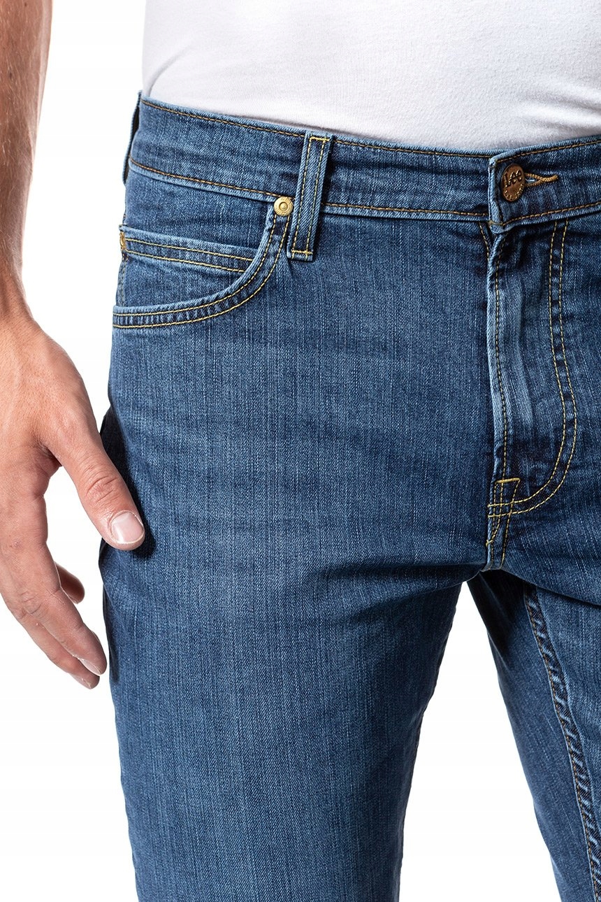 LEE RIDER MĘSKIE SPODNIE JEANSOWE ZWĘŻANE SLIM Materiał dominujący bawełna