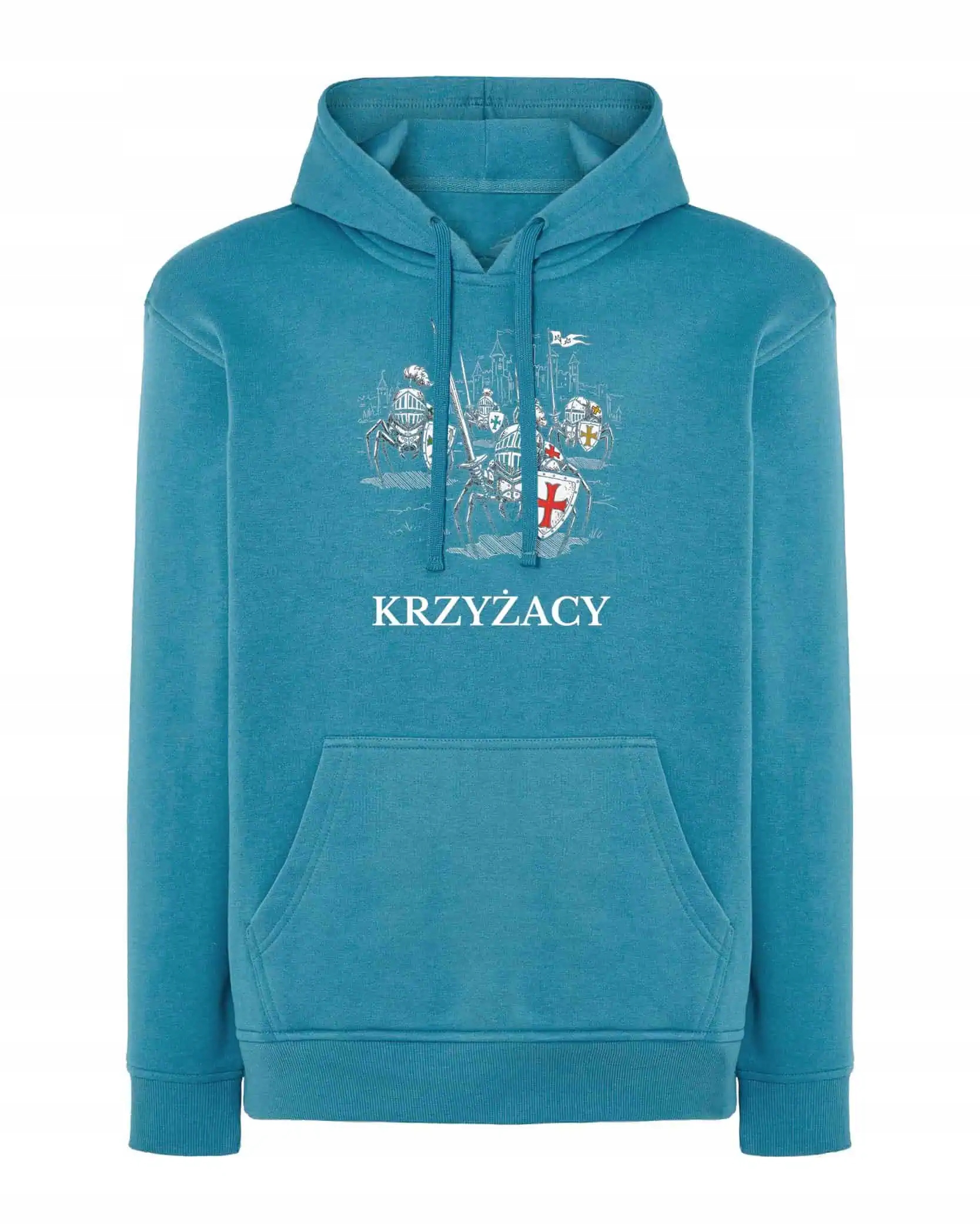 Mikina s kapucí Křižácký historický humor Pavouci Rytíři Modrá M