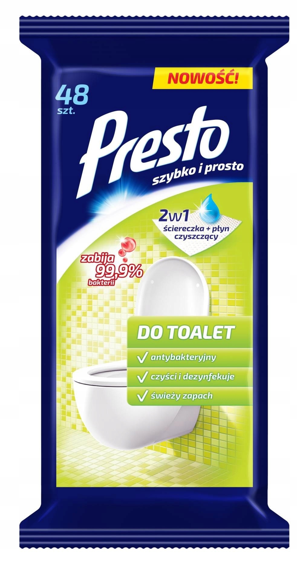 

Presto Ściereczki czyszczące+płyn 2w1 do toalet 1