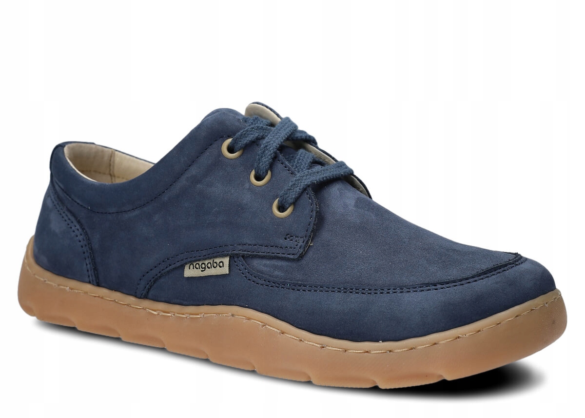 Dámské kožené polobotky modré Nagaba 633 široké casual pohodlné -40